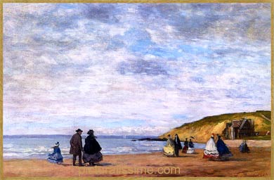 Boudin Deauville marche sur la plage