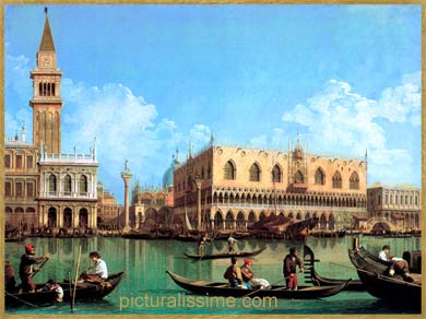Canaletto le Mle vu du bassin de Saint Marc