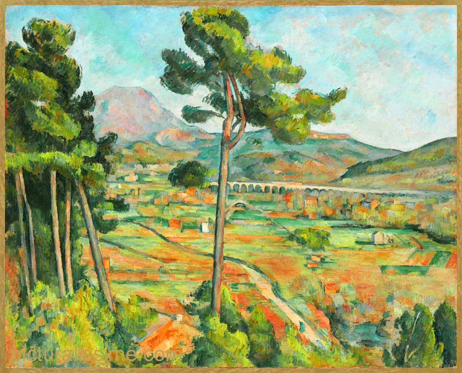 Copie Reproduction Cézanne Montagne Sainte Victoire et le viaduc