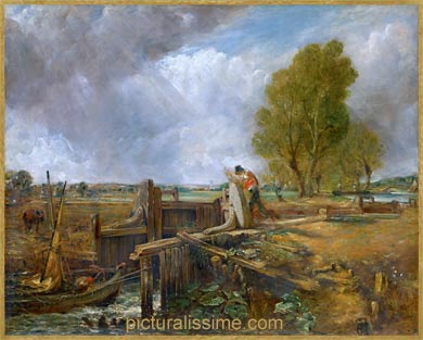 John Constable Bateau passant une écluse