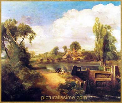 John Constable Paysage Garçons pêchant à la ligne