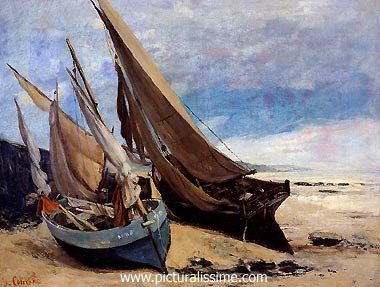 Gustave Courbet Bateaux de pêche sur la plage de Deauville