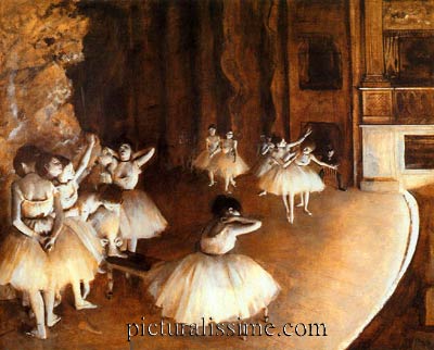 Degas Répétition d'un ballet sur scène