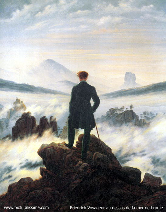 Friedrich Voyageur au dessus de la mer de brume