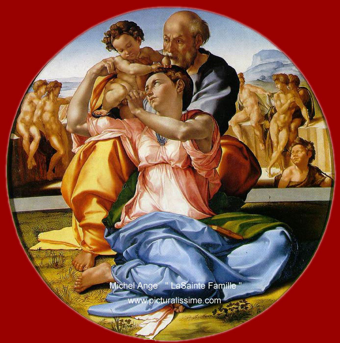 Michel Ange la Sainte Famille et l'enfant St Jean Baptiste