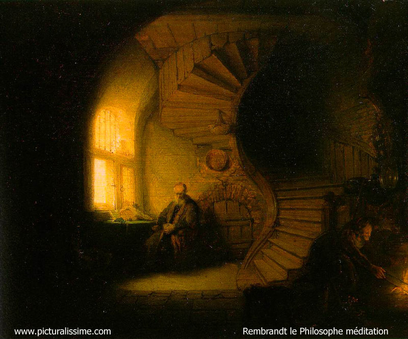 Rembrandt le Philosophe méditation