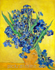 Van Gogh Bouquet d'Iris fond jaune