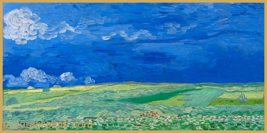 Copie Reproduction Van Gogh Champ de blé sous un ciel orageux