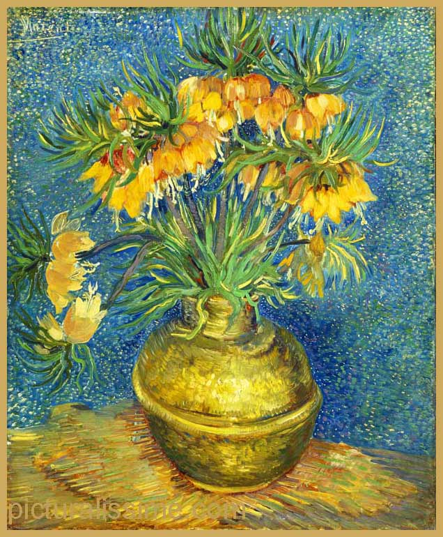 Copie Reproduction Van Gogh Fritillaires couronne impérial dans un vase de cuivre