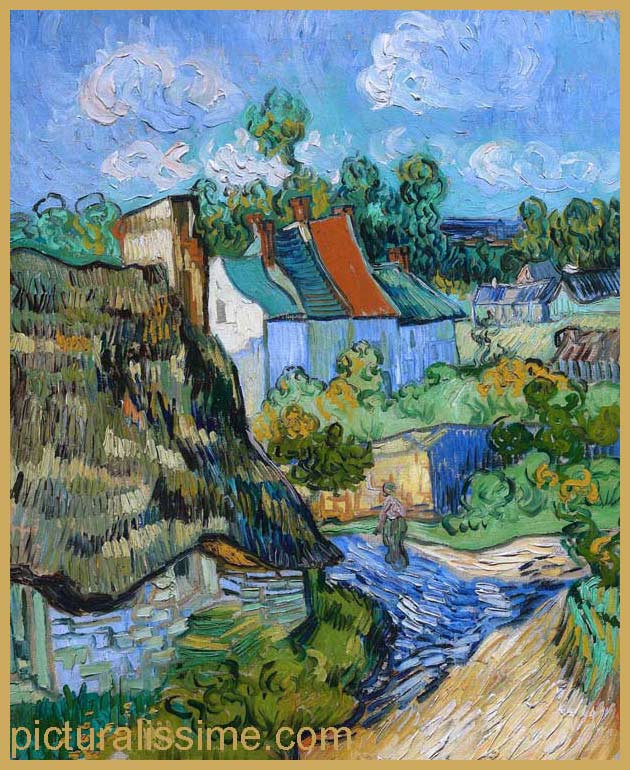 Copie Reproduction Van Gogh Maisons à Auvers sur Oise