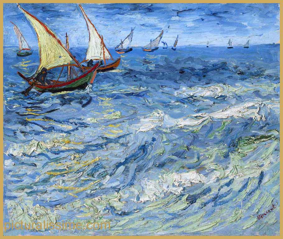 Copie Reproduction Van Gogh Marine Saintes Maries de la Mer