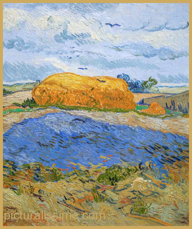 Copie Reproduction Van Gogh Meule de foin sous un ciel pluvieux