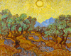 Van Gogh Oliviers ciel jaune et soleil
