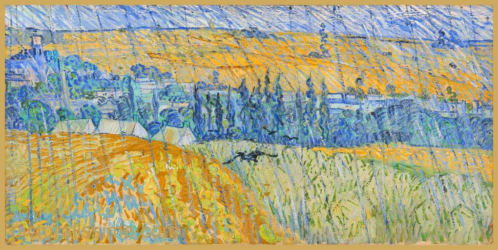 Copie Reproduction Van Gogh Paysage à Auvers sous la pluie