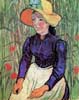Van Gogh Jeune paysane avec chapeau de paille