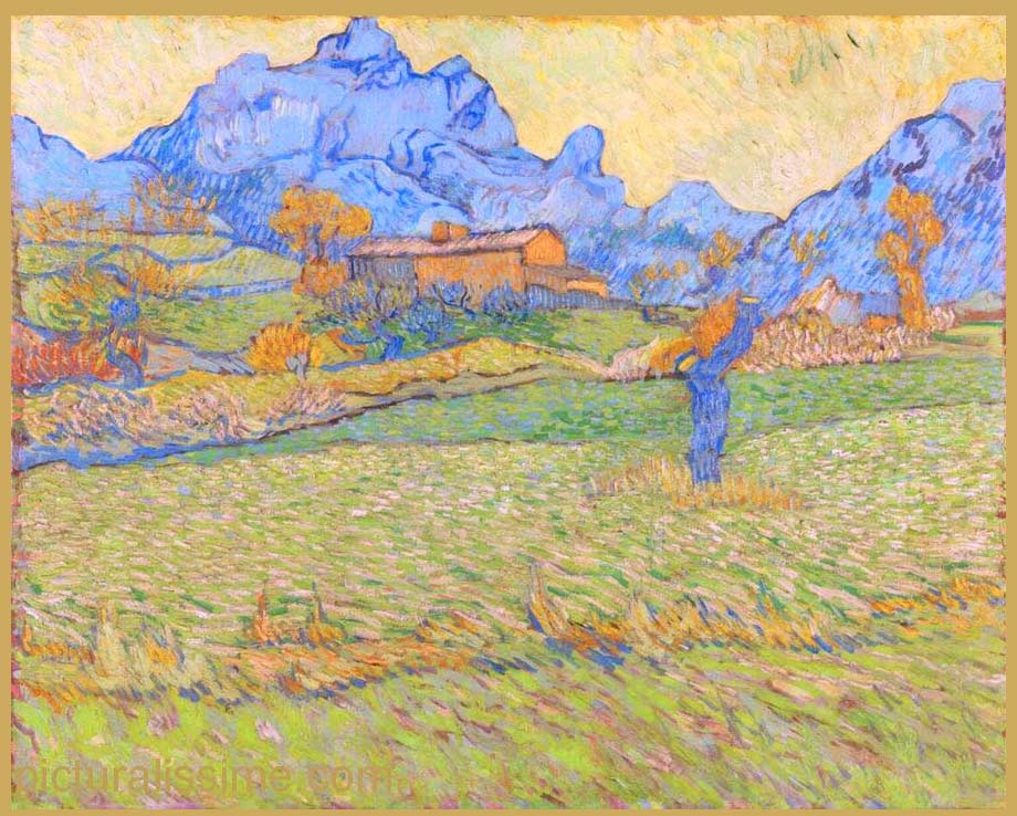 Copie Reproduction Van Gogh Prairie dans les montagnes le Mas de St Paul