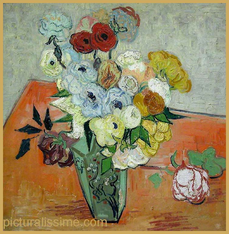 Copie Reproduction Van Gogh Roses et Anémones