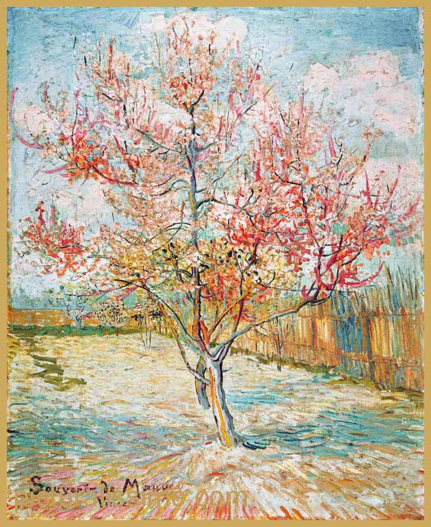 Copie Reproduction Van Gogh Souvenir de Mauve Pêchers en fleurs