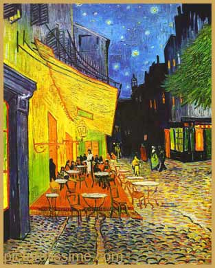 Van Gogh Terrasse du café le soir place du Forum à Arles