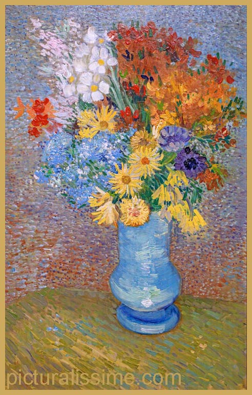 Copie Reproduction Van Gogh Vase avec Bouquet de Fleurs