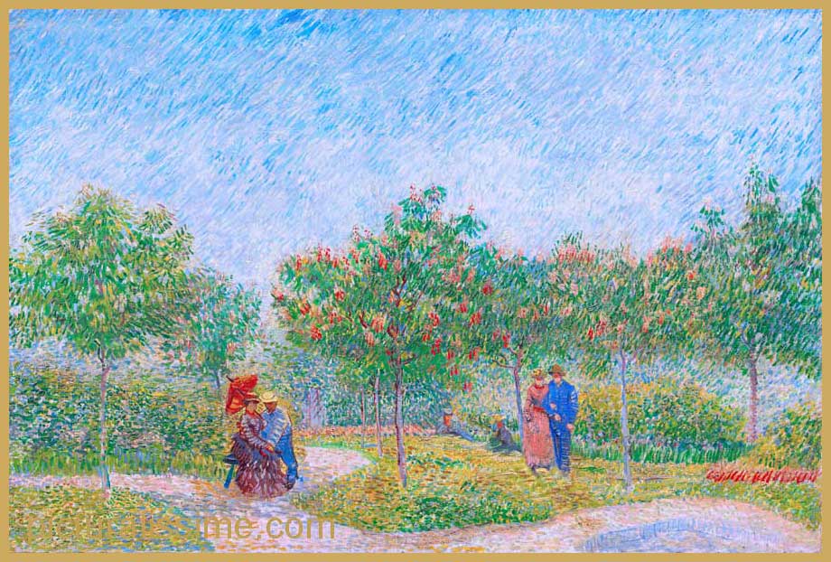 Copie Reproduction Van Gogh le Parc Voyer d'Argenson à Asnières - les amoureux