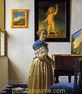 Vermeer Femme debout à l'épinette