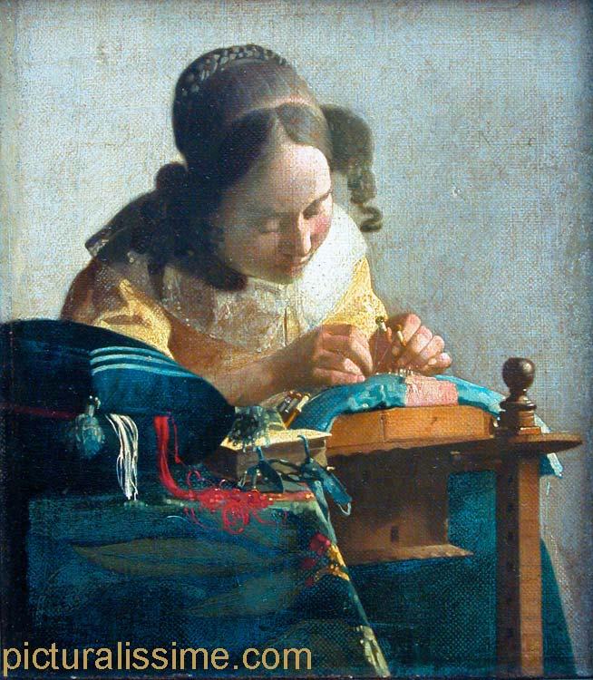 Copie Reproduction Jan Vermeer la Dentellière