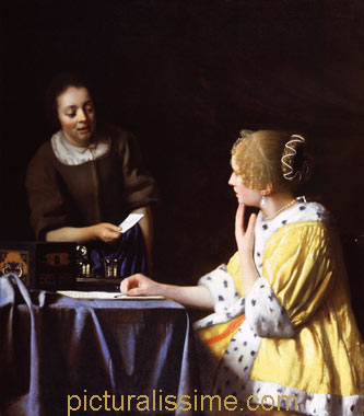 Vermeer Jeune Femme avec une servante tenant une lettre