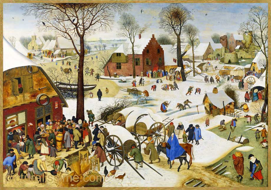 copie reproduction Bruegel Le Dénombrement de Bethléem