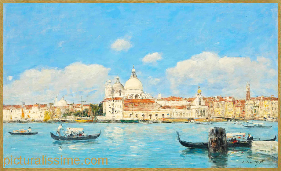 Copie Reproduction Boudin Venise, la Salute, la Douane et le dbut du Grand Canal