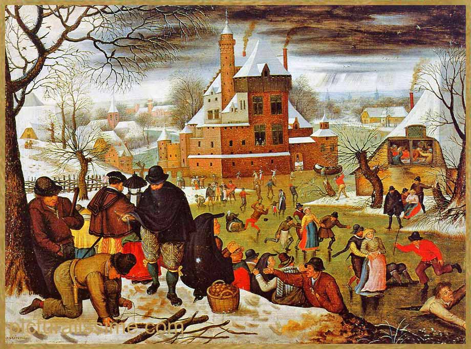 copie reproduction Bruegel les Plaisirs d'hiver