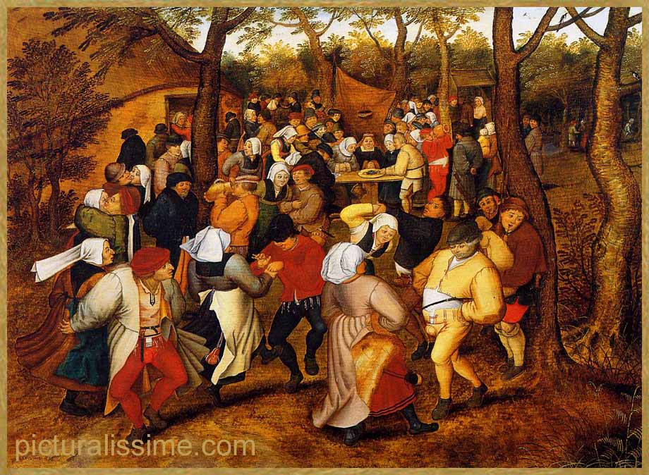 copie reproduction Bruegel Le Mariage paysan