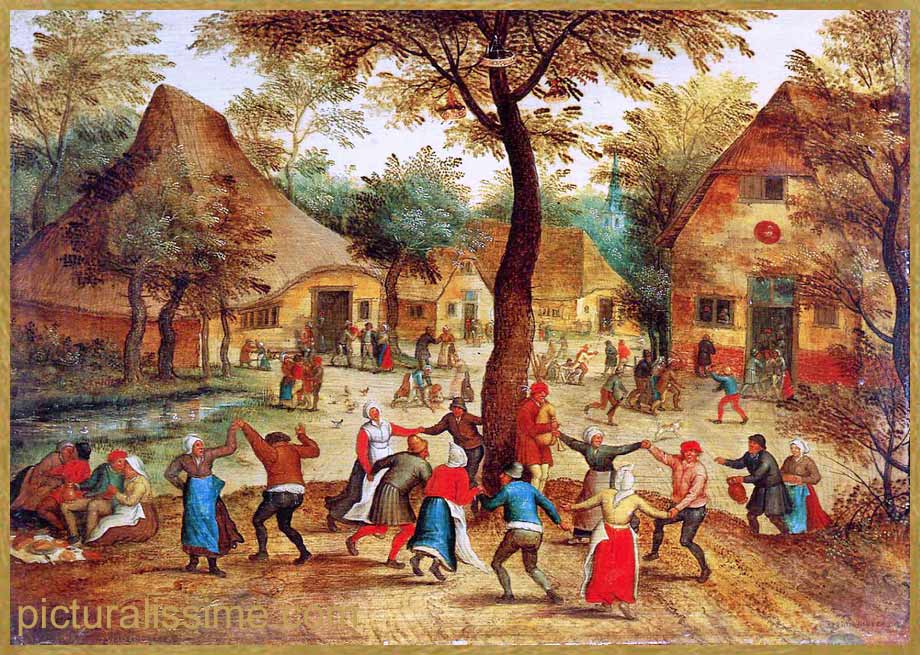 copie reproduction Bruegel Danse au Village