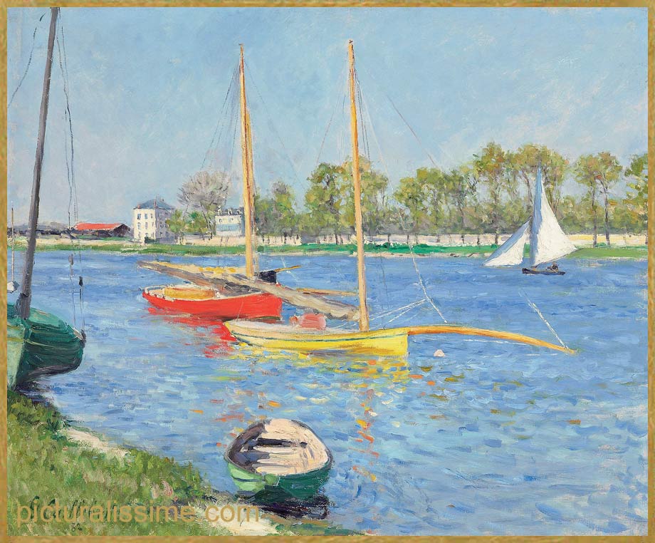 Copie Reproduction Caillebotte La Seine  Argenteuil