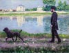 Caillebotte Richard Gallo et son chien Dick au Petit Gennevilliers