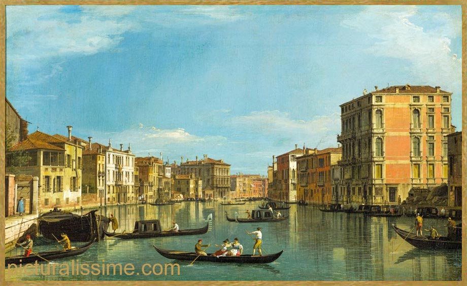 Copie Reproduction Canaletto Grand canal entre Palais Bembo et Vendramin Calergi