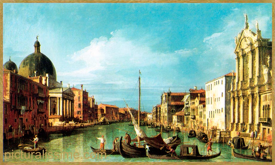 Copie Reproduction Canaletto le grand canal vers la Fondamenta dell Croce vu des Scalzi