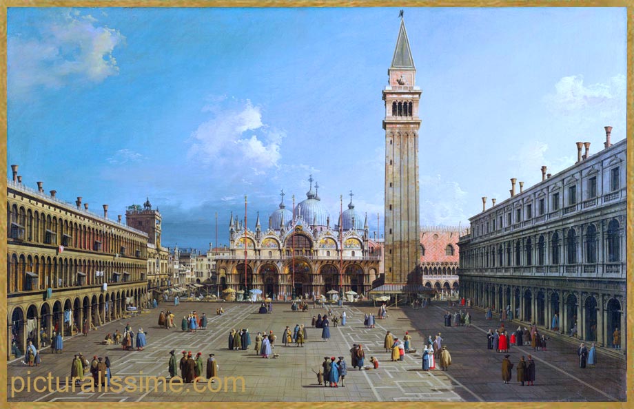 Copie Reproduction Canaletto la place Saint Marc vers la Basilique