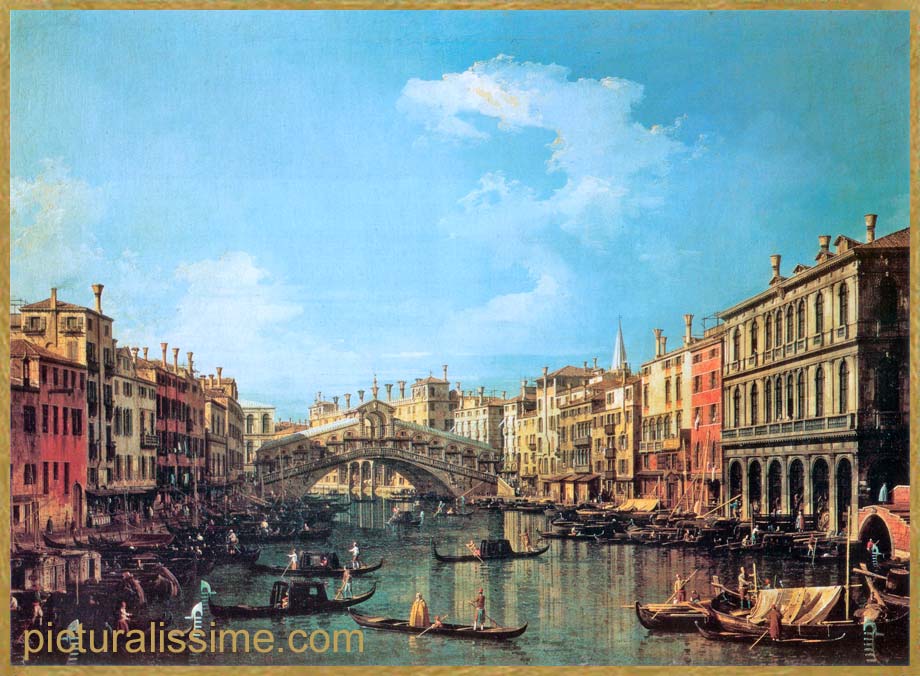 Copie Reproduction Canaletto le Pont du Rialto vu du sud