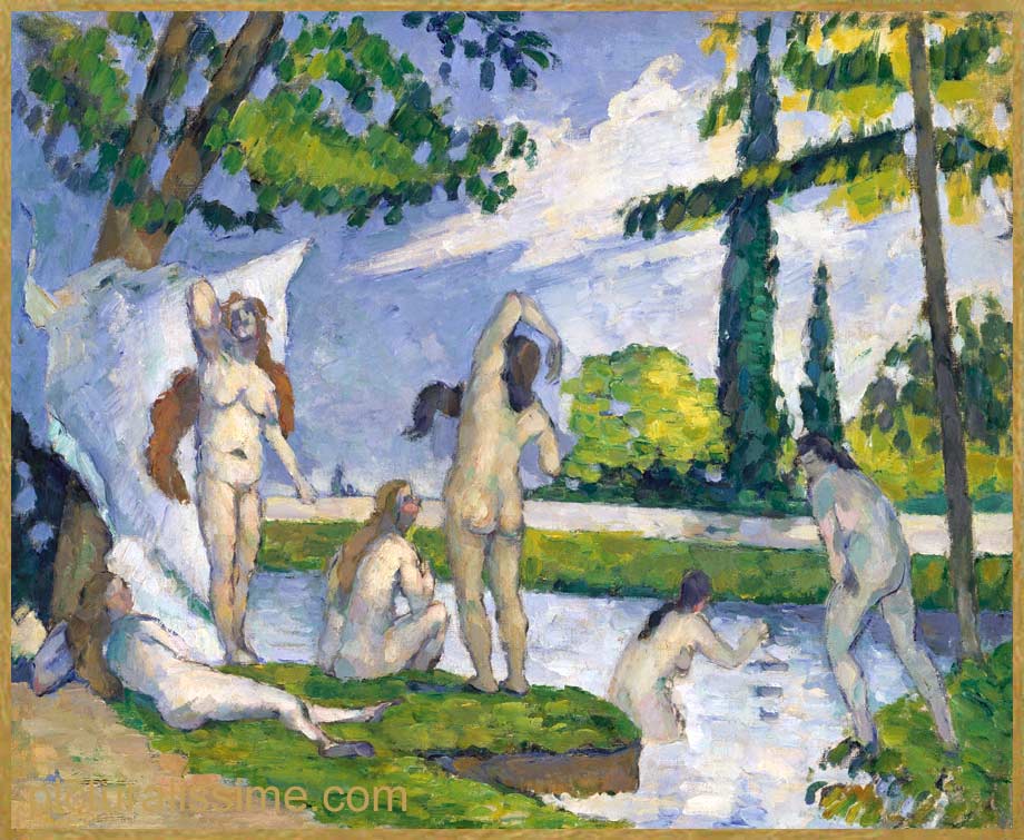 Copie Reproduction Cézanne les Baigneuses