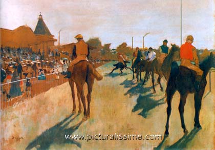 Degas le Défilé ou Chevaux de course devant les Tribunes