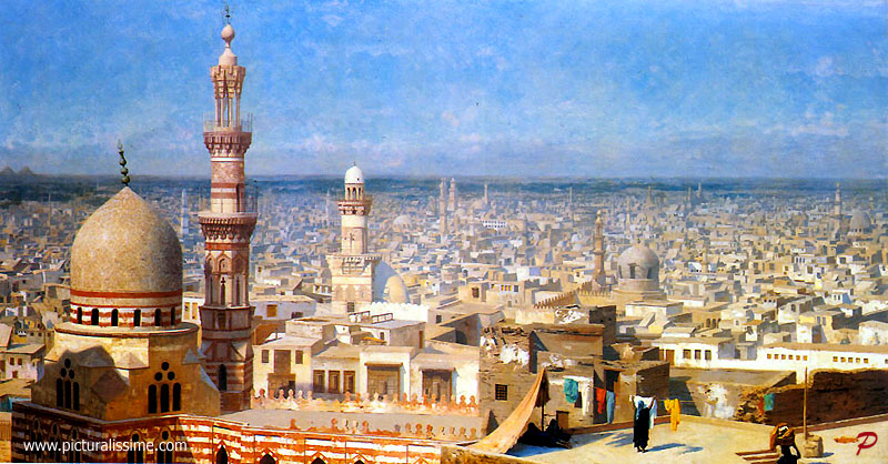 Copie Reproduction Jean Léon Gérme Vue du Caire