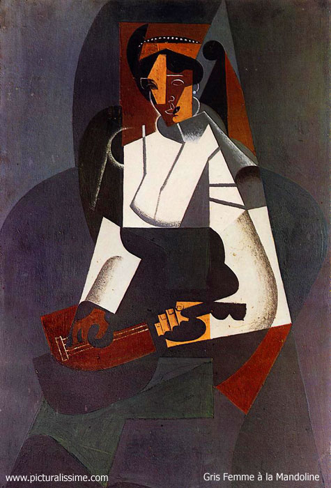 Copie Reproduction Gris Femme à la Mandoline