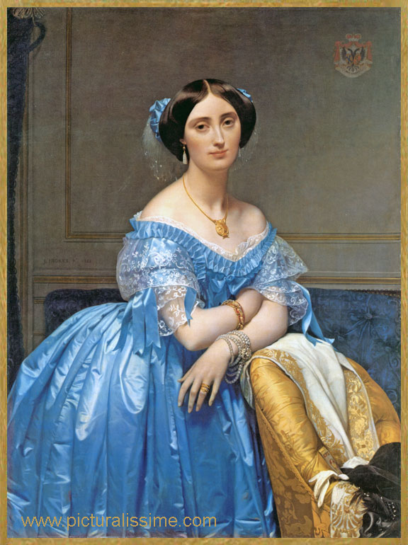 Copie Reproduction de Ingres la Princesse Albert de Brogli