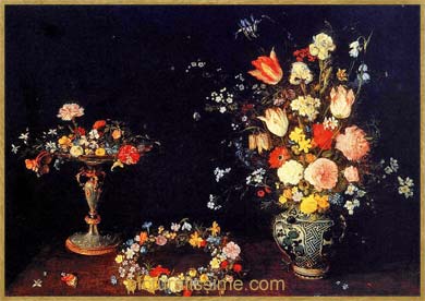 Bruegel bouquet coupe et vase