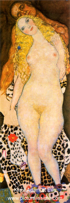 Copie Reproduction de Klimt Adam et Eve