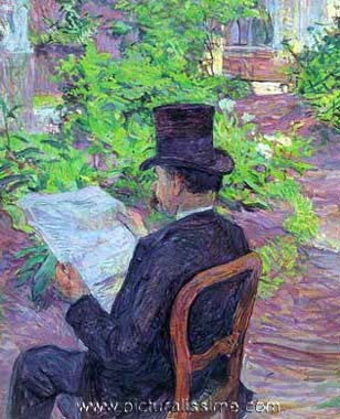 Toulouse Lautrec Désiré Dehau lisant le journal