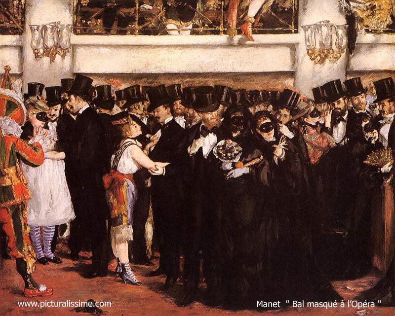 Copie Reproduction de Manet Bal Masqué à l'Opéra