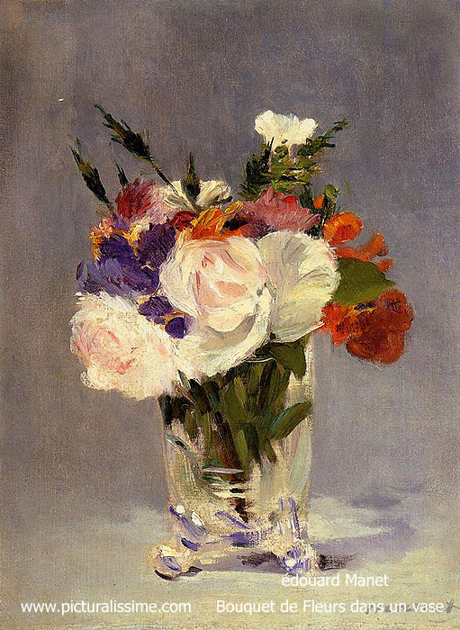 Copie Reproduction de Manet Bouquet de Fleurs dans un vase