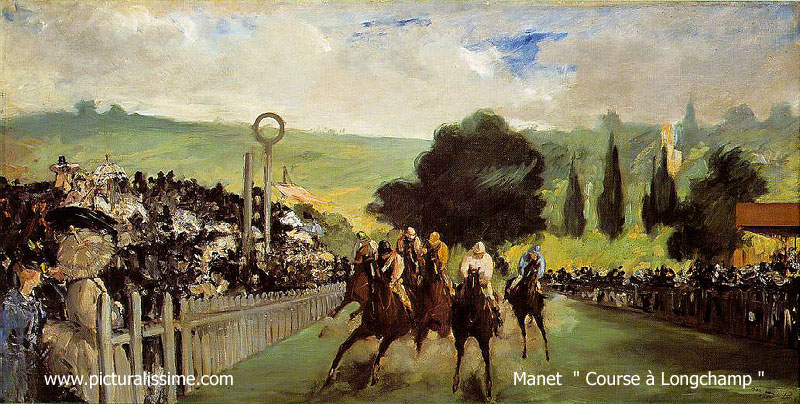 Copie Reproduction de Manet Course à Longchamp